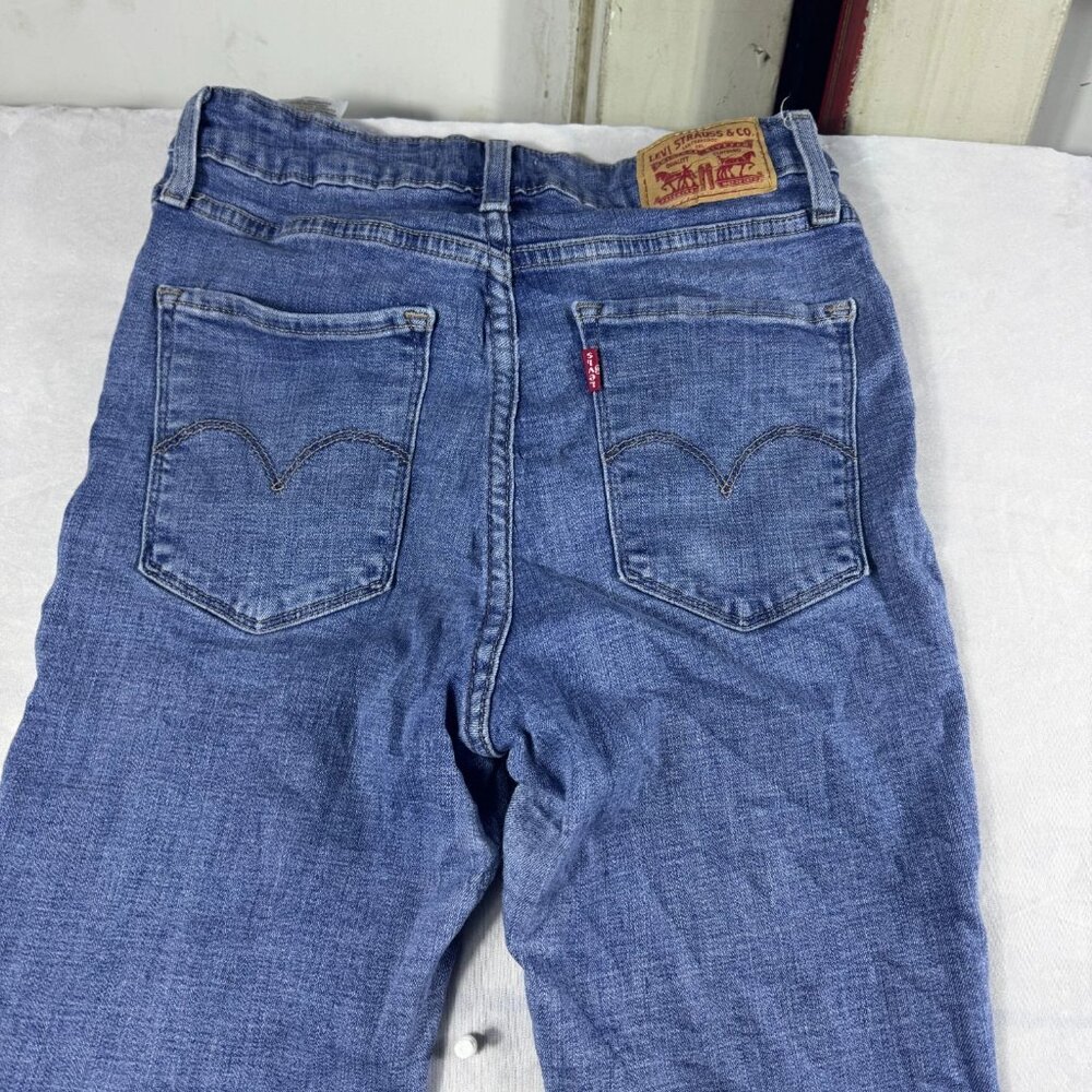 Y2K Levi's Skinny‎ Jeans Womens Blue Denim 721 High Rise 5-Pocket Comfort 28x28 - Picture 4 of 16